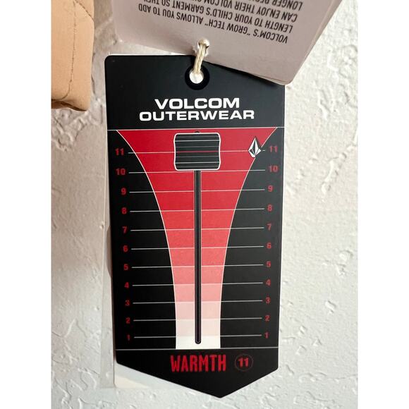 Girl’s M Volcom So Minty Tan Hooded Insulated Jacket Faux Fur NWT - Picture 5 of 16